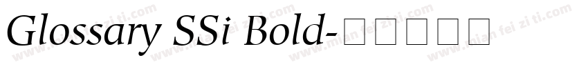 Glossary SSi Bold字体转换